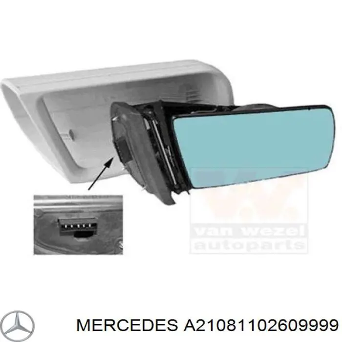 A21081102609999 Mercedes cubierta de espejo retrovisor derecho