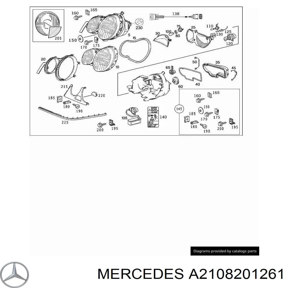 A2108201261 Mercedes faro derecho