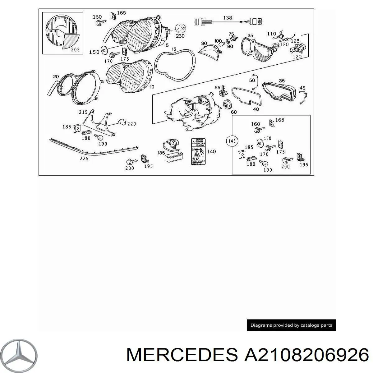 A2108206926 Mercedes bobina de reactancia, lámpara de descarga de gas