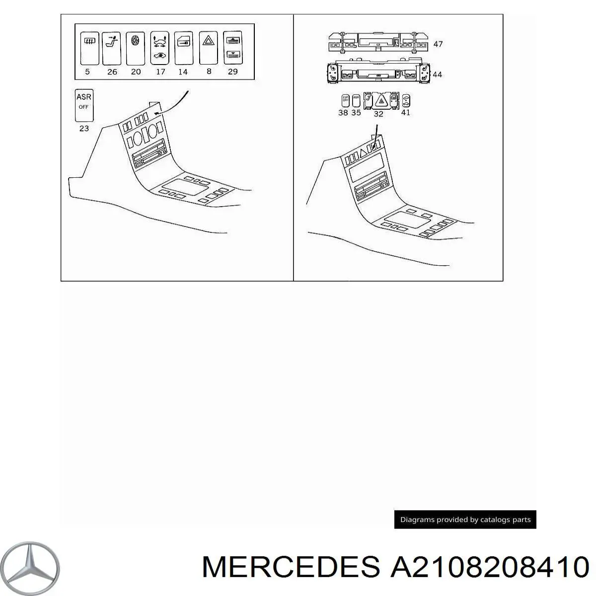 A2108208410 Mercedes unidad de control elevalunas consola central