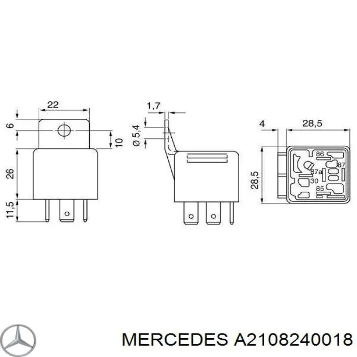 A2108240018 Mercedes relé de intermitencia del limpiaparabrisas