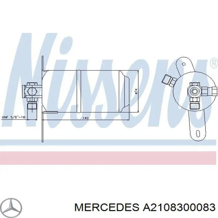 Filtro deshidratador aire acondicionado Mercedes A2108300083 precio, desde 23,82 EUR