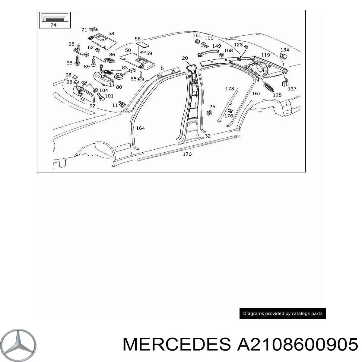 A2108600905 Mercedes airbag de cortina lateral izquierda