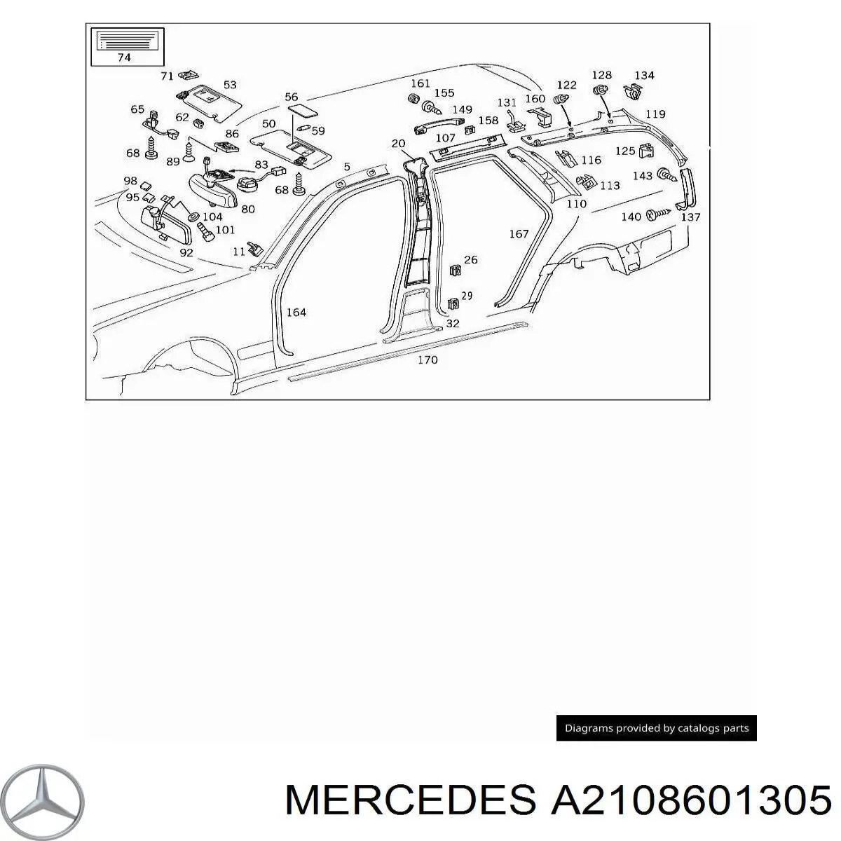 A2108601305 Mercedes airbag de cortina lateral izquierda