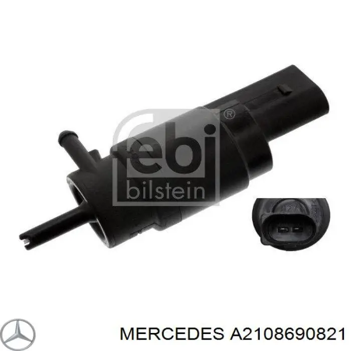 Comprar A2108690821 Mercedes Bomba de agua limpiaparabrisas, delantera