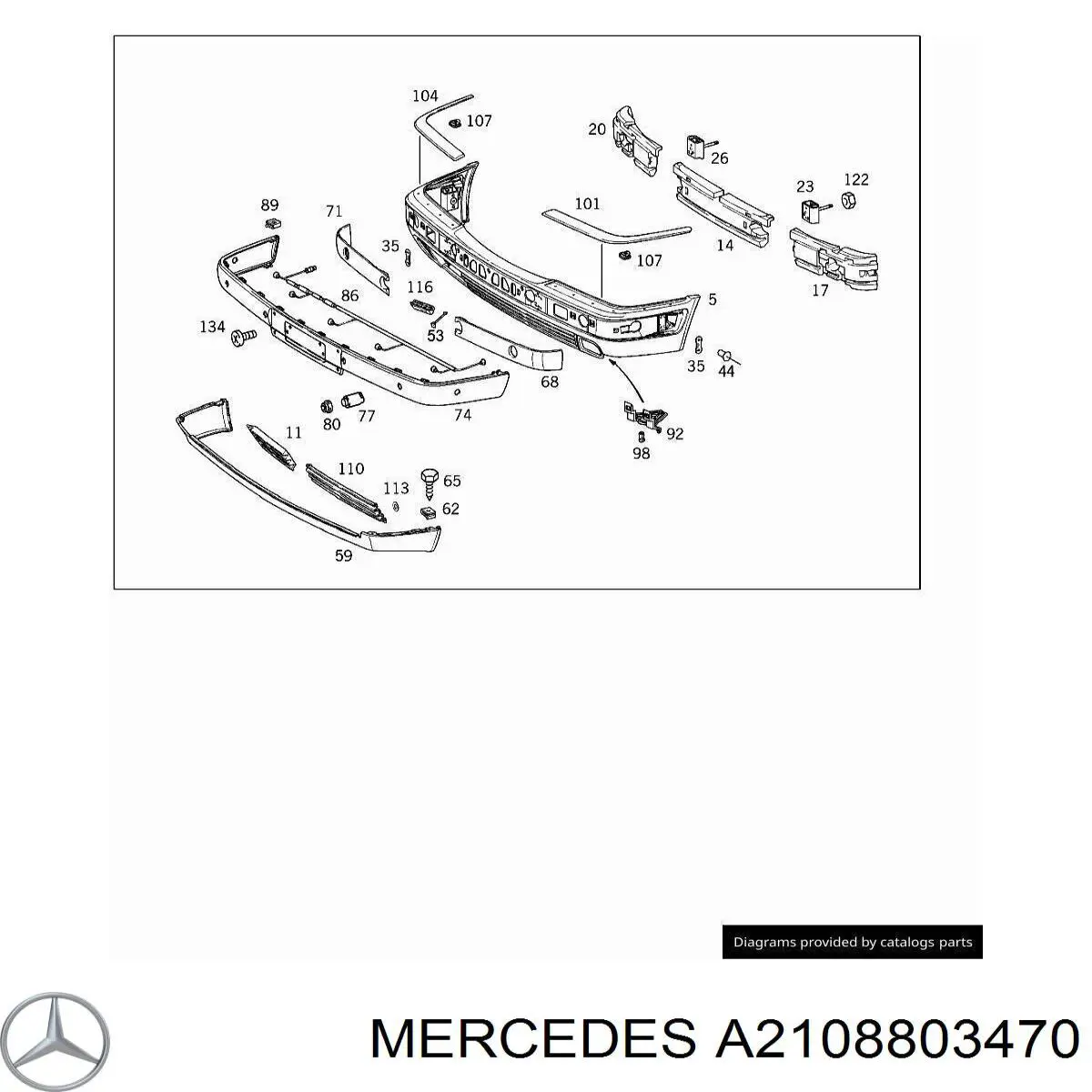 A2108803470 Mercedes paragolpes delantero
