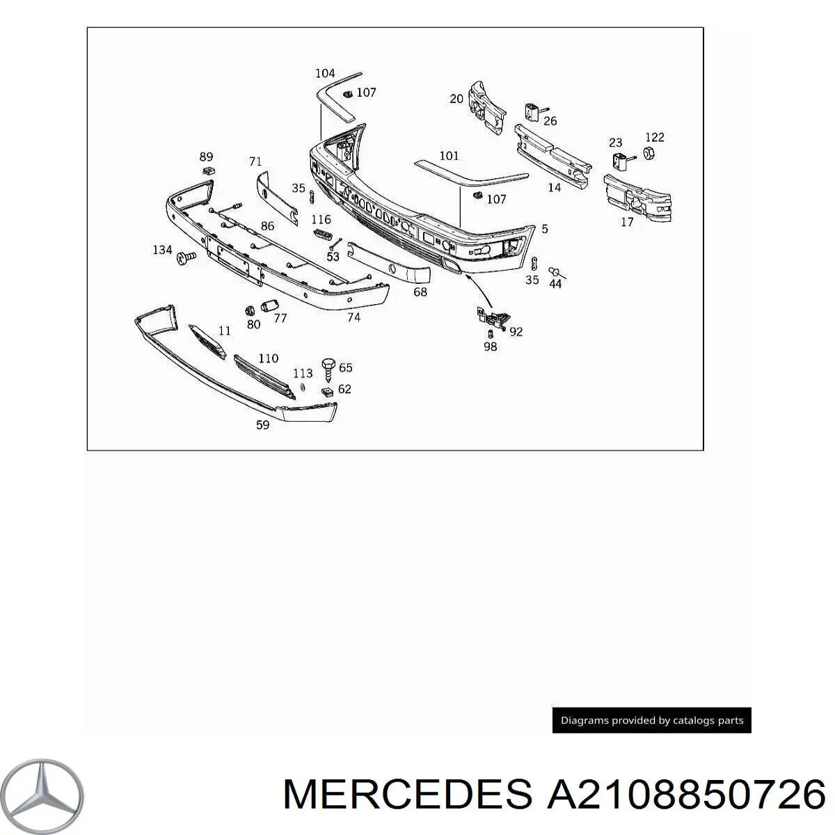 Cubierta de la boquilla del lavafaros para Mercedes E (W210)