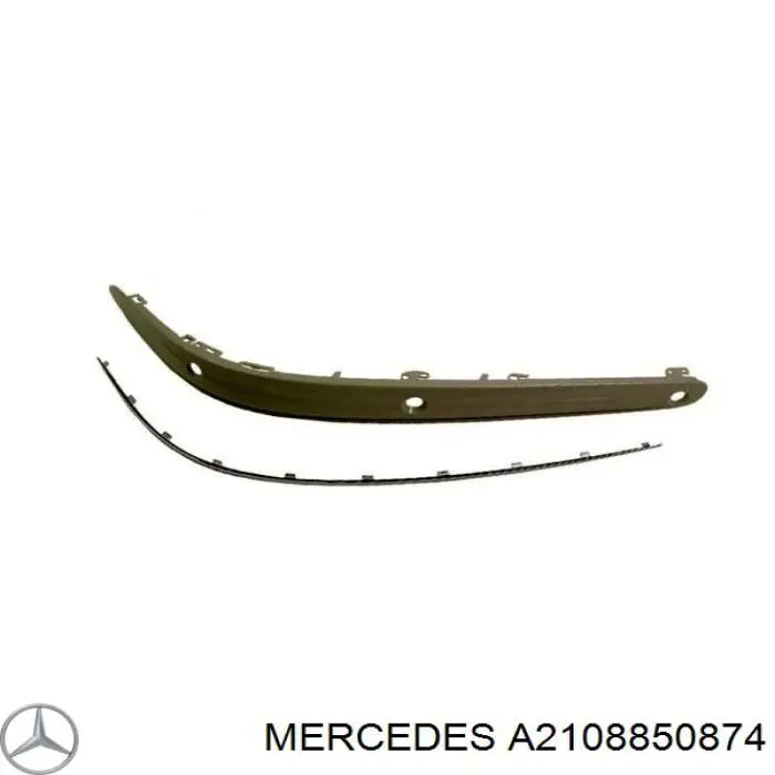 A2108850874 Mercedes moldura de parachoques delantero derecho