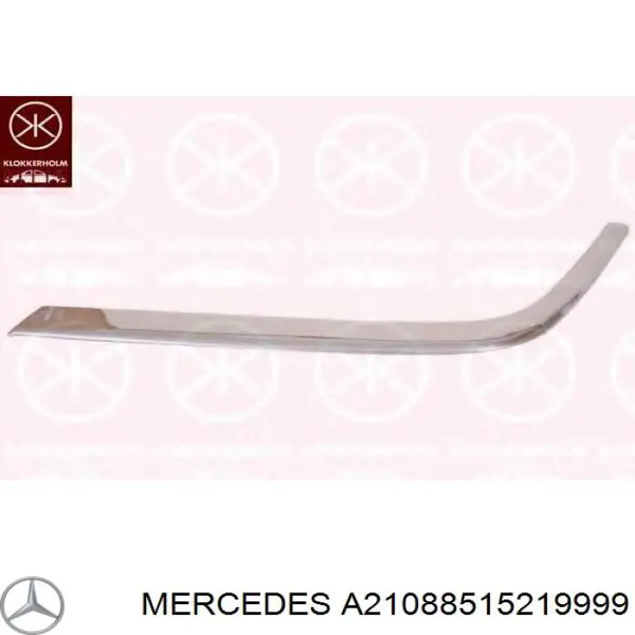 Listón embellecedor/protector, parachoque delantero izquierdo para Mercedes E (S210)