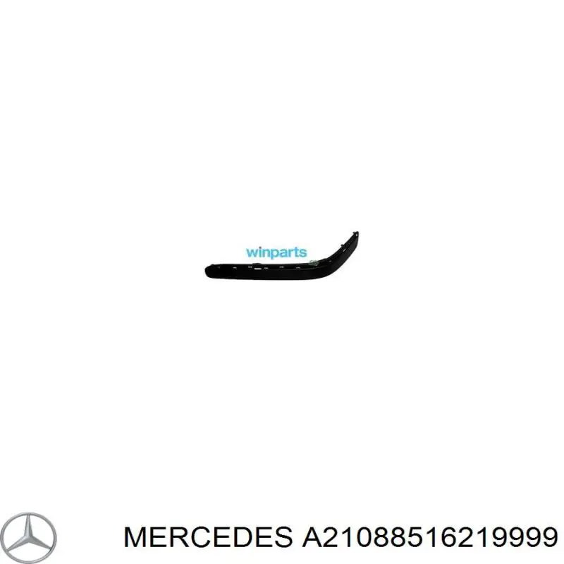 A21088516219999 Mercedes listón embellecedor/protector, parachoques delantero derecho