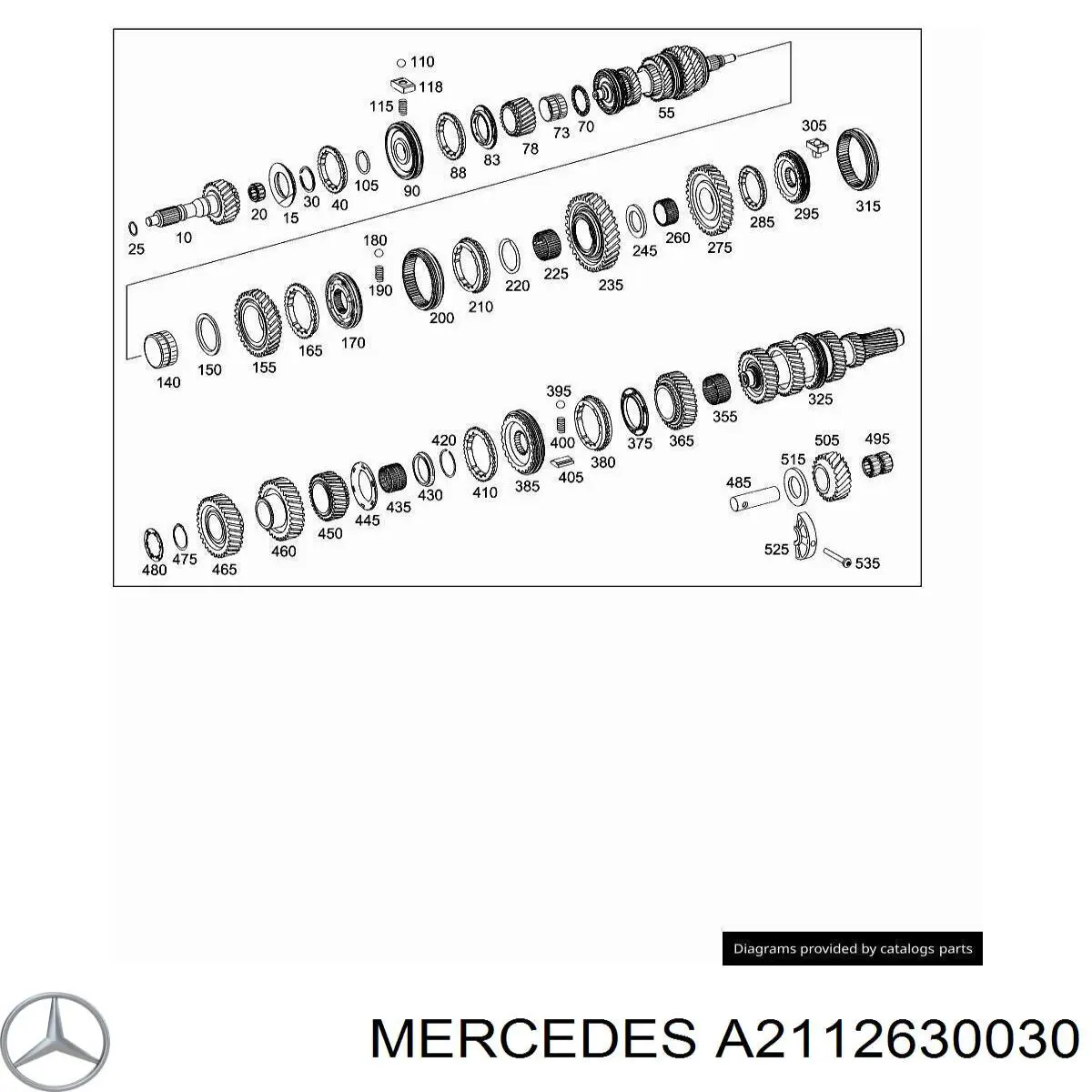 Eje de engranaje intermedio de marcha atrás de la caja de cambios Mercedes A2112630030 precio, desde 29,80 EUR