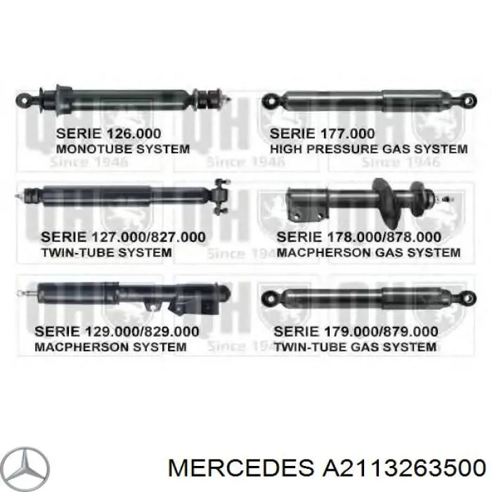 Amortiguador trasero Mercedes A2113263500 precio, desde 35,33 EUR