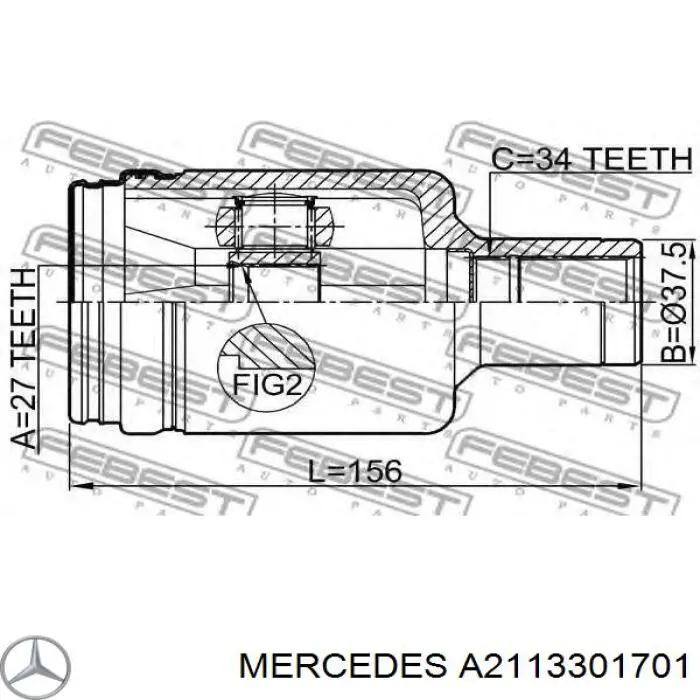 Comprar 2113300001 Mercedes Semieje delantero izquierdo