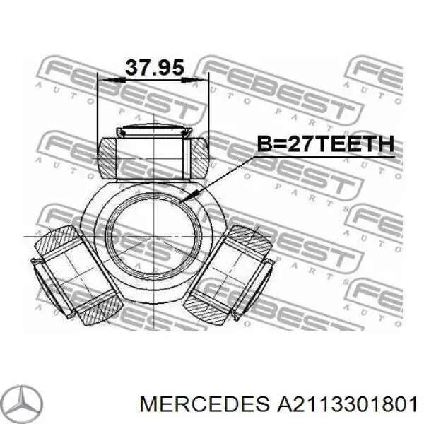 A2113301801 Mercedes árbol de transmisión delantero derecho