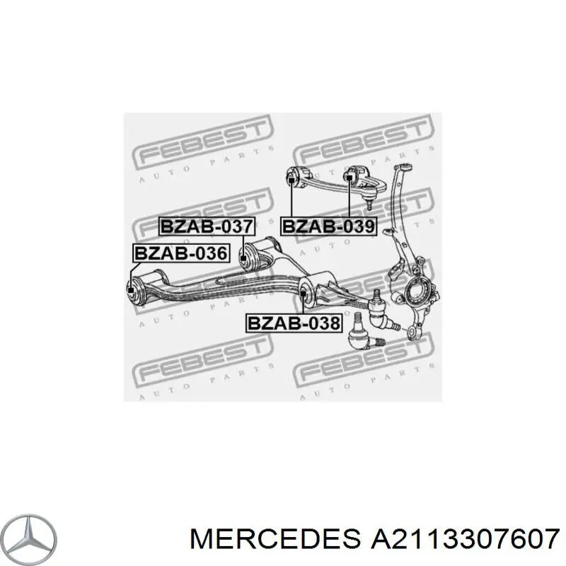 A2113307607 Mercedes barra oscilante, suspensión de ruedas delantera, inferior derecha