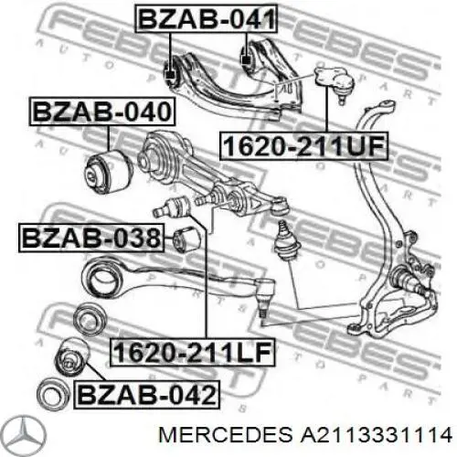 A2113331114 Mercedes silentblock de suspensión delantero inferior