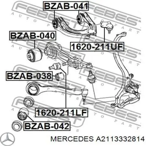 Silentblock de brazo de suspensión Mercedes A2113332814 precio, desde 13,60 EUR