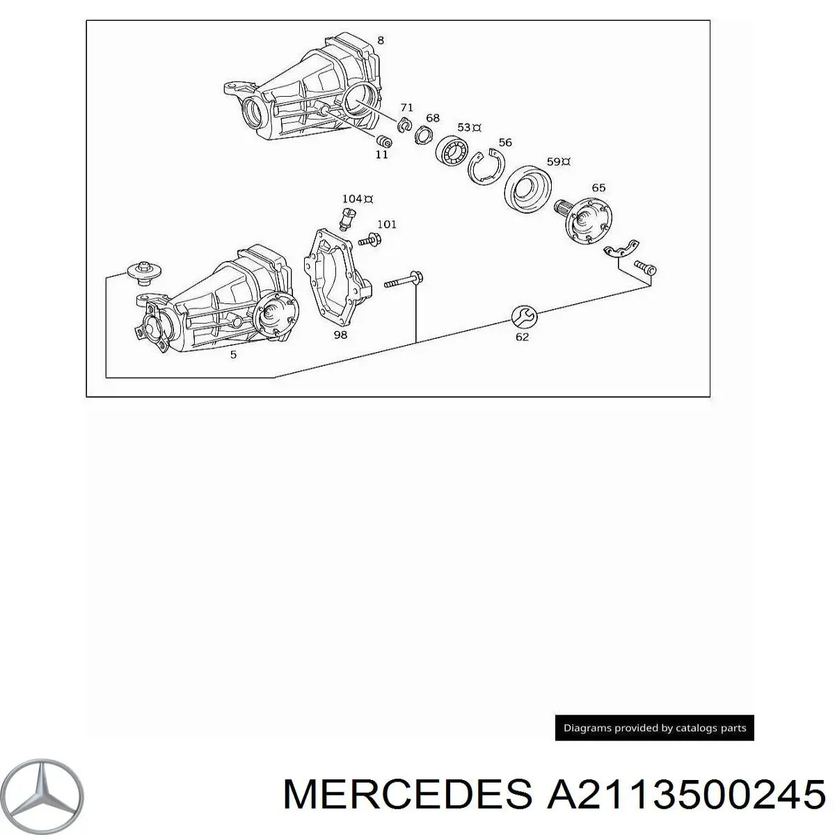 Brida del piñón del diferencial trasero Mercedes 2113500245 precio, desde 89,24 EUR