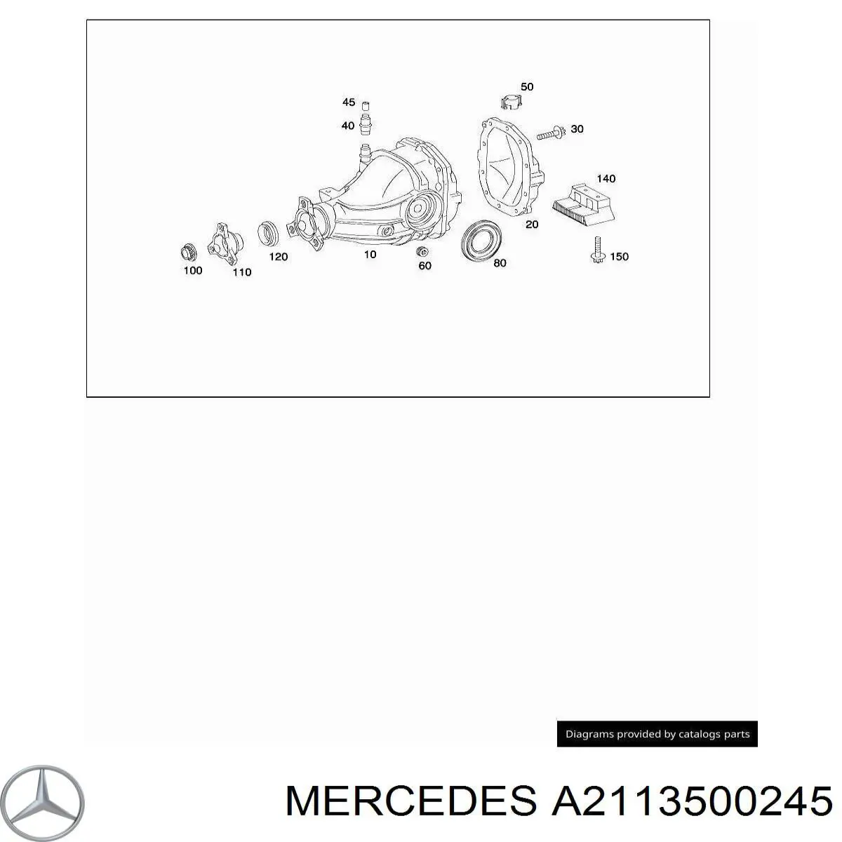 211 350 02 45 Mercedes brida de accionamiento, trasera