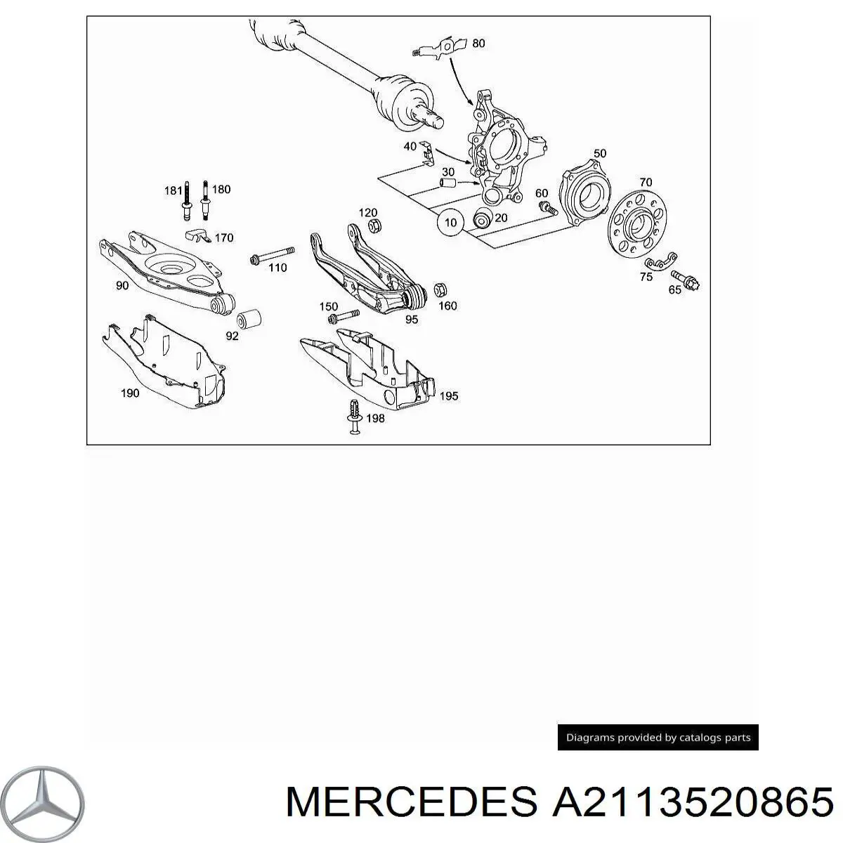 A2113520865 Mercedes silentblock de brazo de suspensión trasero superior