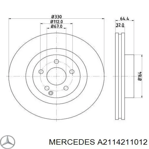 Comprar A2114211012 Mercedes Freno de disco delantero