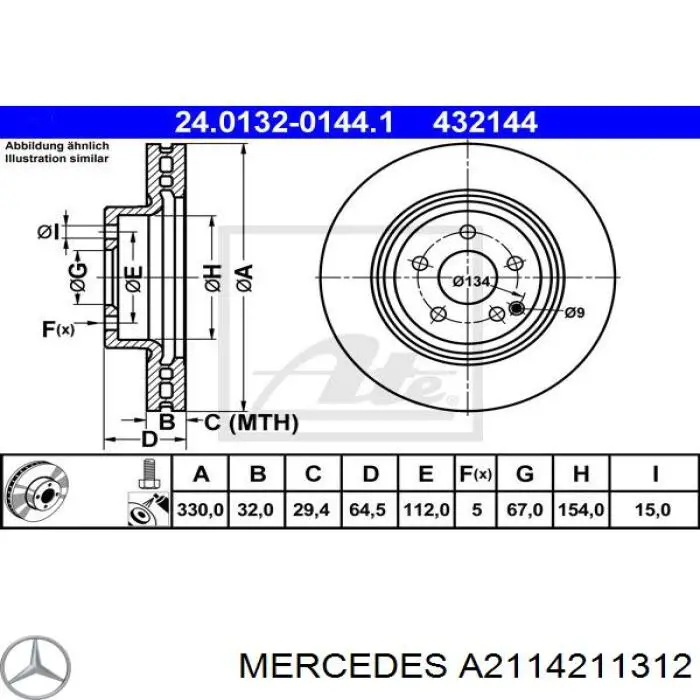 Frenos delanteros Mercedes A2114211312 precio, desde 58,03 EUR