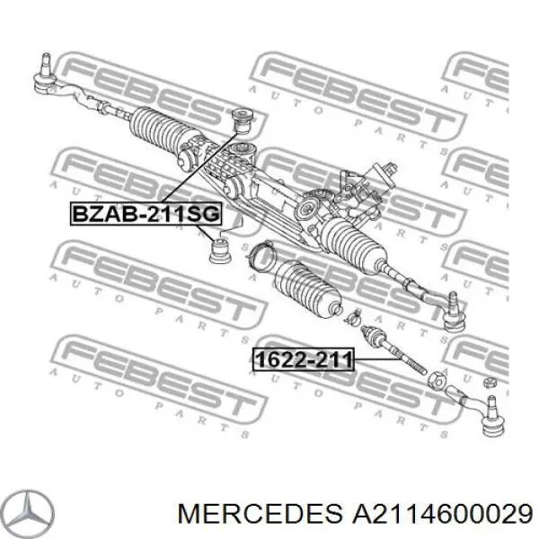 Silentblock de montaje de la cremallera de dirección Mercedes A2114600029 precio, desde 42,68 EUR