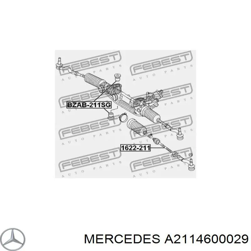 Comprar A2114600029 Mercedes Silentblock de montaje de la cremallera de dirección