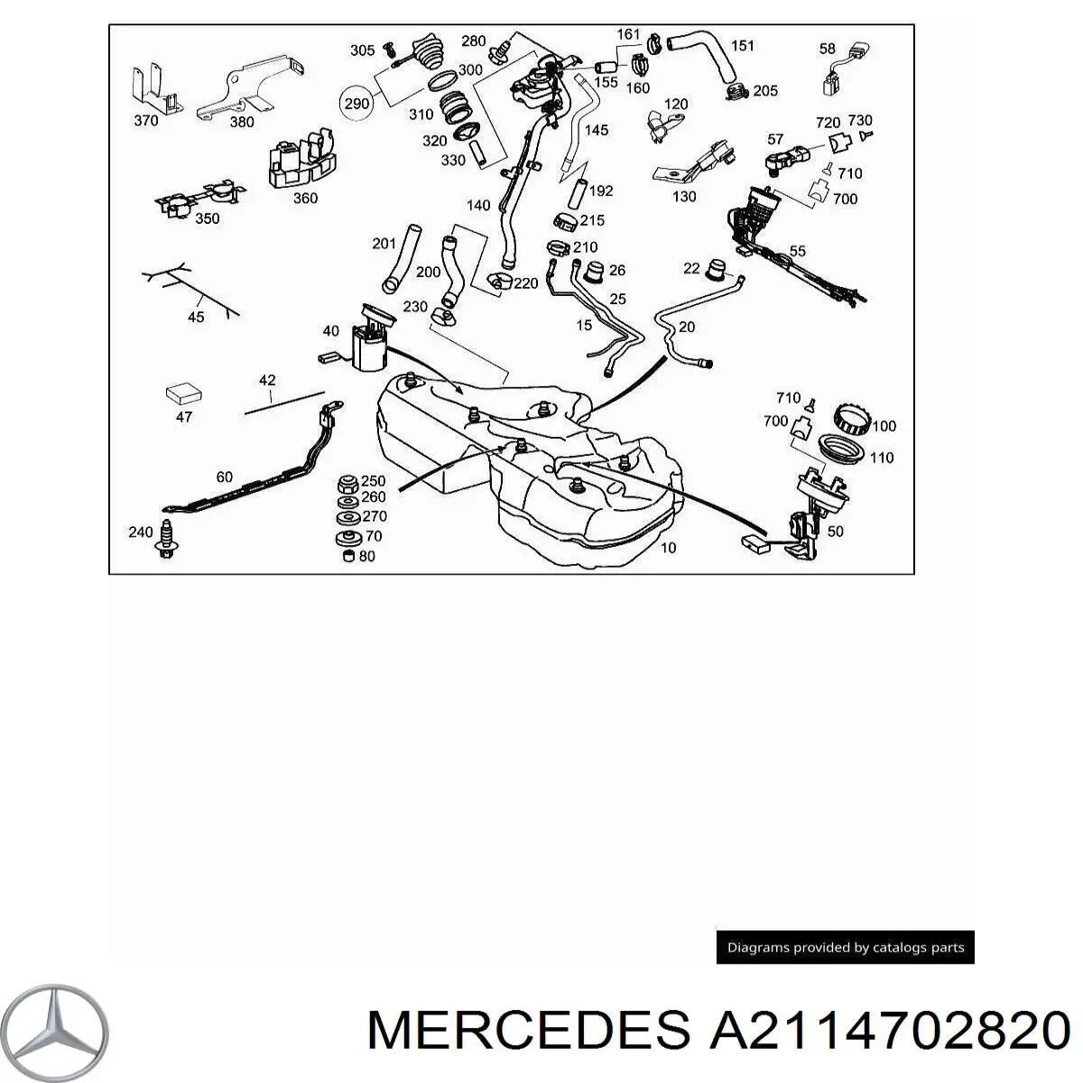 A2114702820 Mercedes Boca de llenado del depósito de combustible