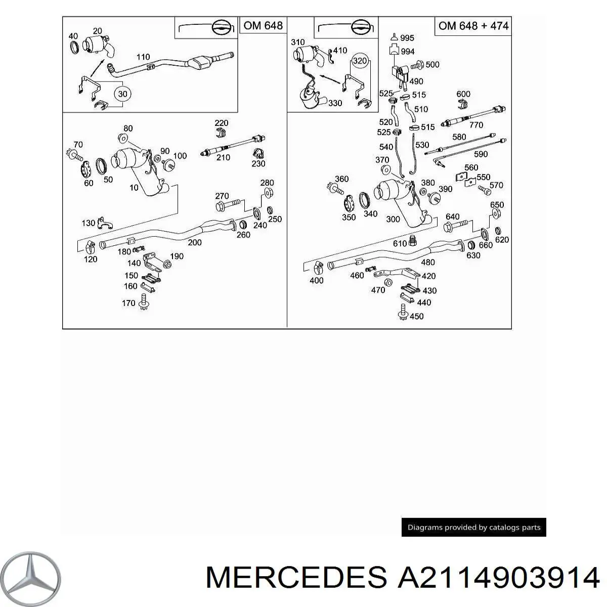 A2114903914 Mercedes Catalizador de gasolina y diésel