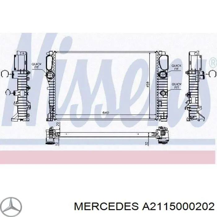 Comprar A2115000202 Mercedes Radiador de auto