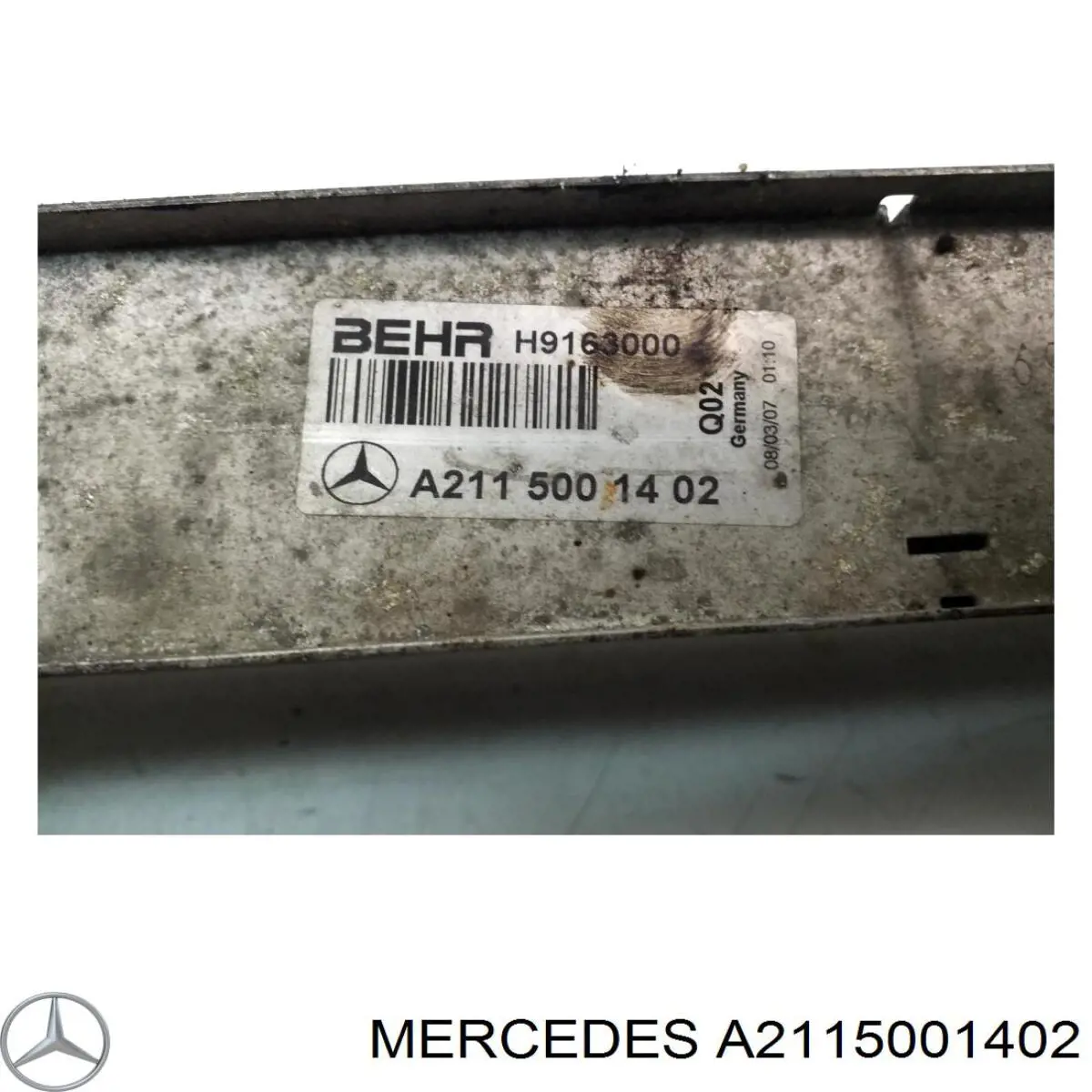 A2115001402 Mercedes radiador de aire de admisión