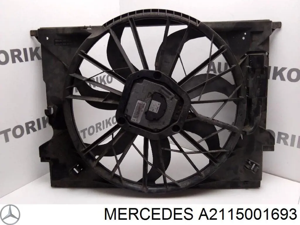 A2115001693 Mercedes ventilador (rodete +motor refrigeración del motor con electromotor derecho)