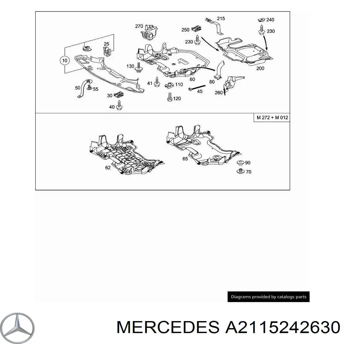 2115242630 Mercedes protección motor /empotramiento