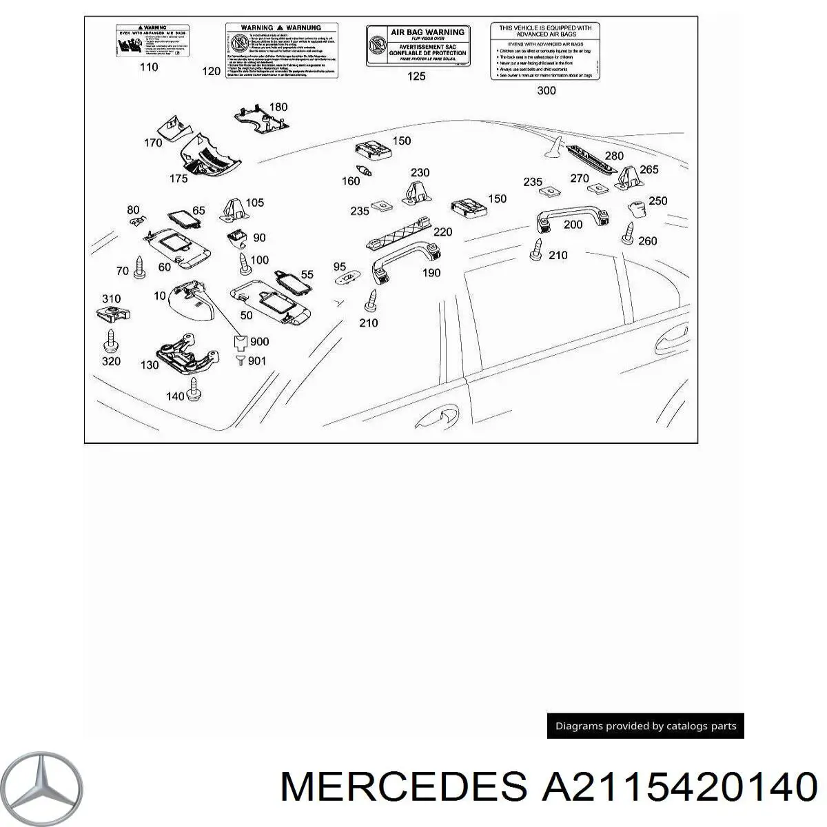 A2115420140 Mercedes Pantalla de sensor de aparcamiento