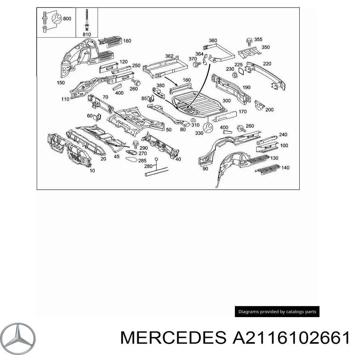 Fondo de carrocería Mercedes A2116102661 precio, desde 812,65 EUR