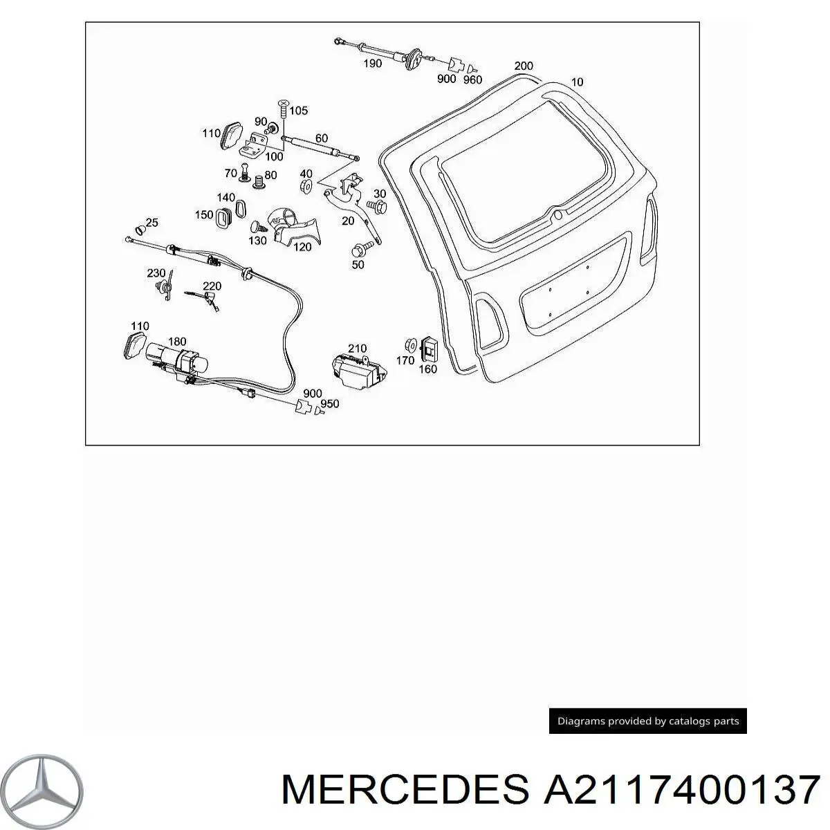 Comprar A2117400137 Mercedes Bisagra de puerta trasera