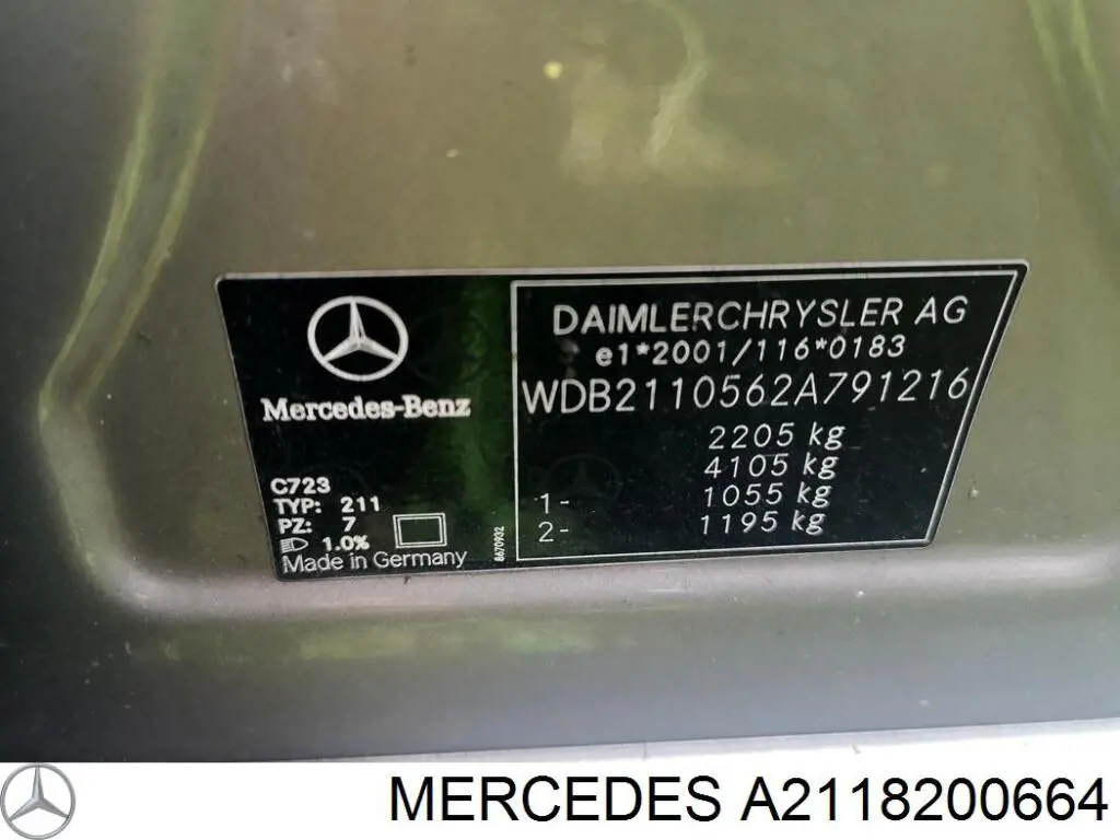 Comprar A2118200664 Mercedes Piloto trasero derecho