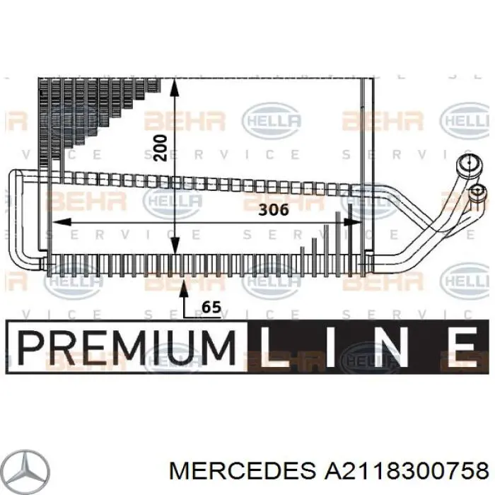 A2118300758 Mercedes evaporador, aire acondicionado