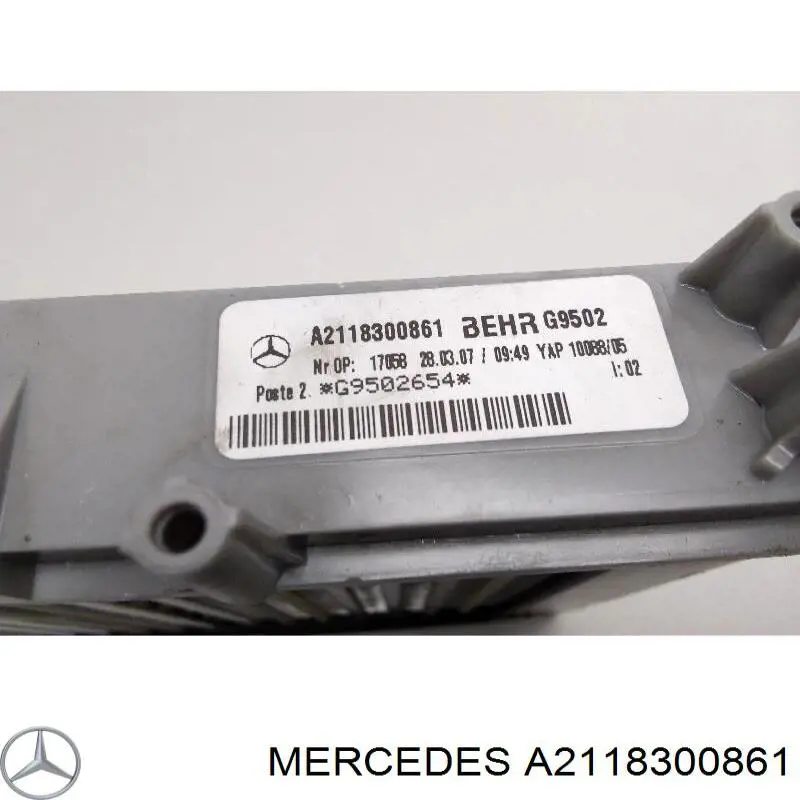 A2118300861 Mercedes radiador de calefacción