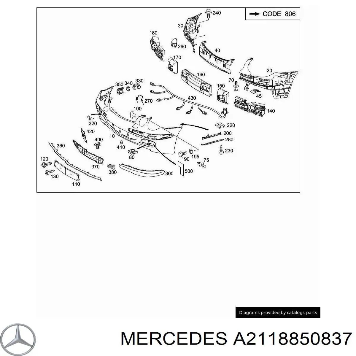A2118850837 Mercedes Absorbedor del parachoques delantero