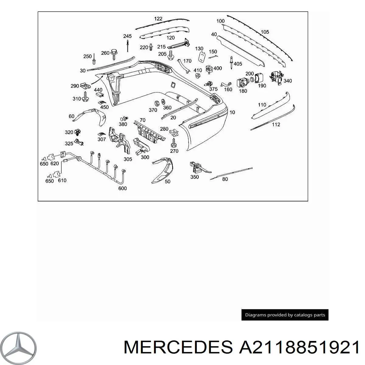 Comprar A2118851921 Mercedes Soporte del absorbedor del parachoques trasero izquierdo
