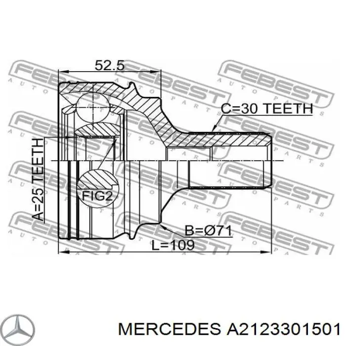Semieje delantero derecho Mercedes A2123301501 precio, desde 134,87 EUR
