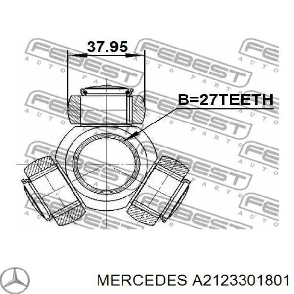 A2123301801 Mercedes árbol de transmisión delantero izquierdo