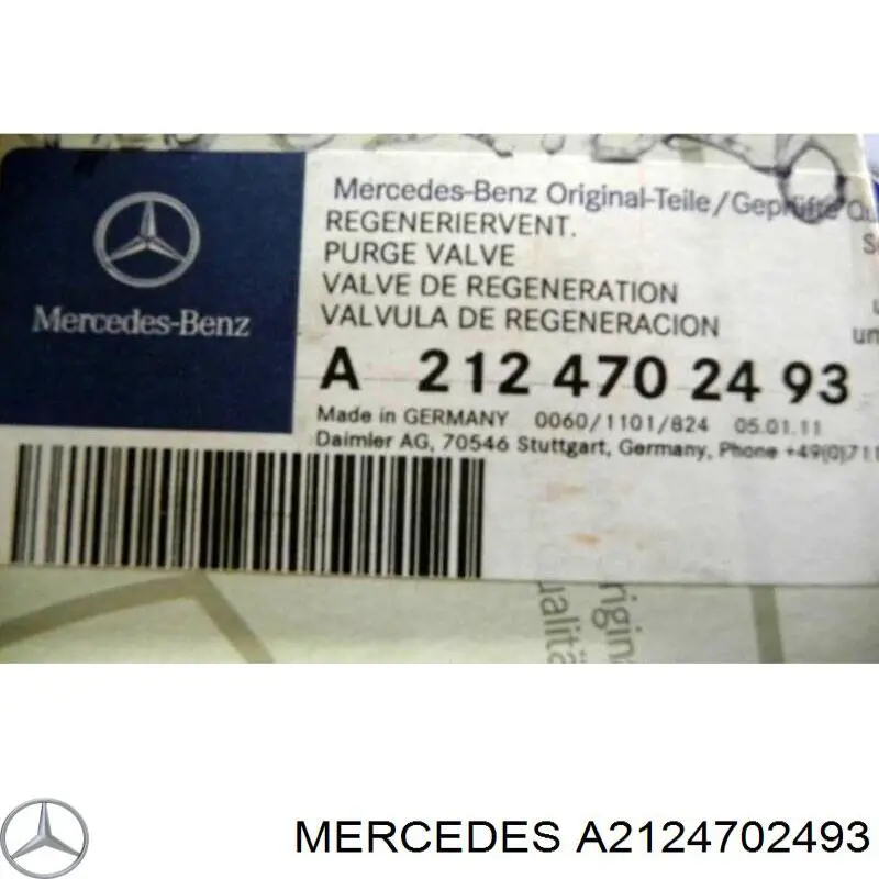 A2124702493 Mercedes válvula, filtro de carbón activado