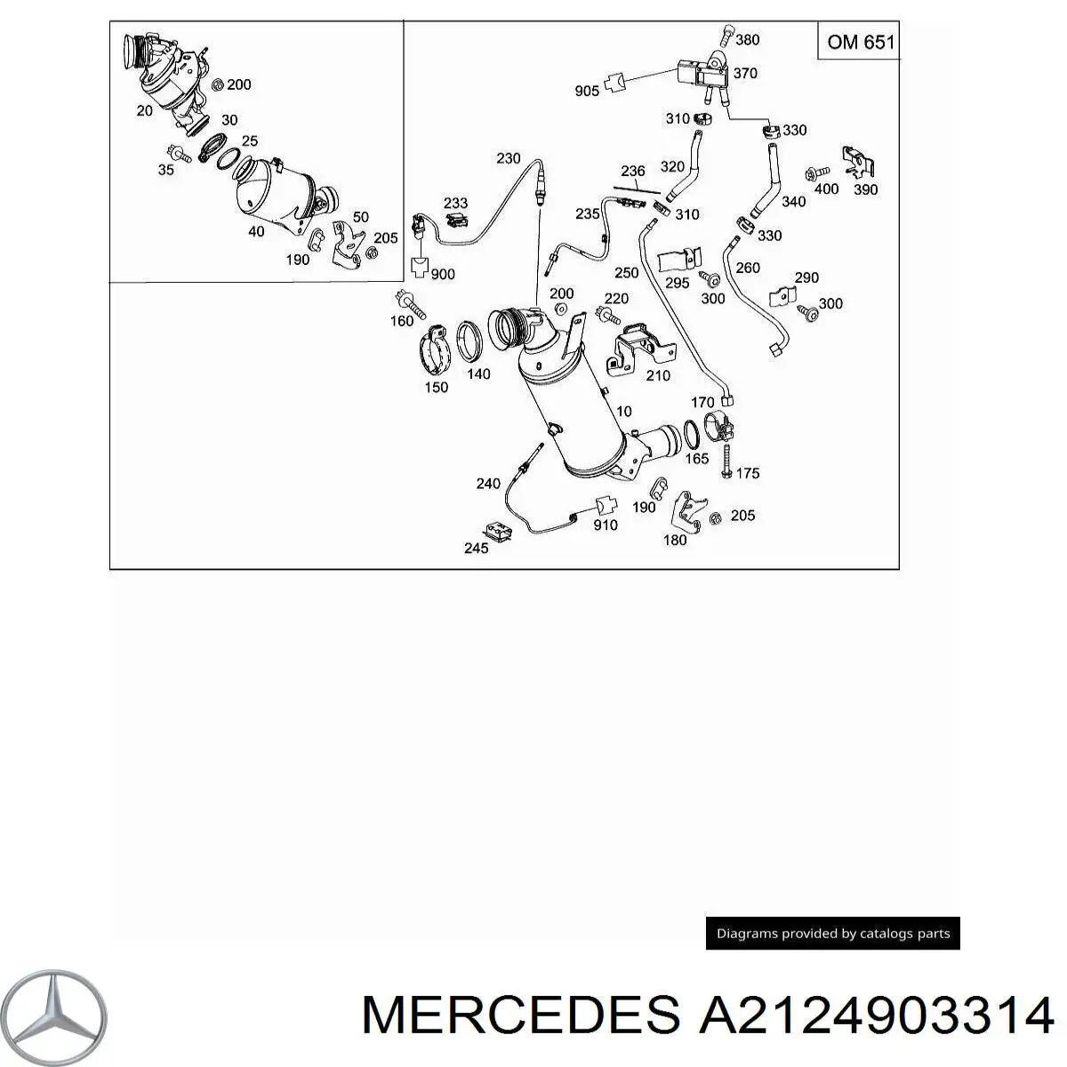 A2124903314 Mercedes catalizador