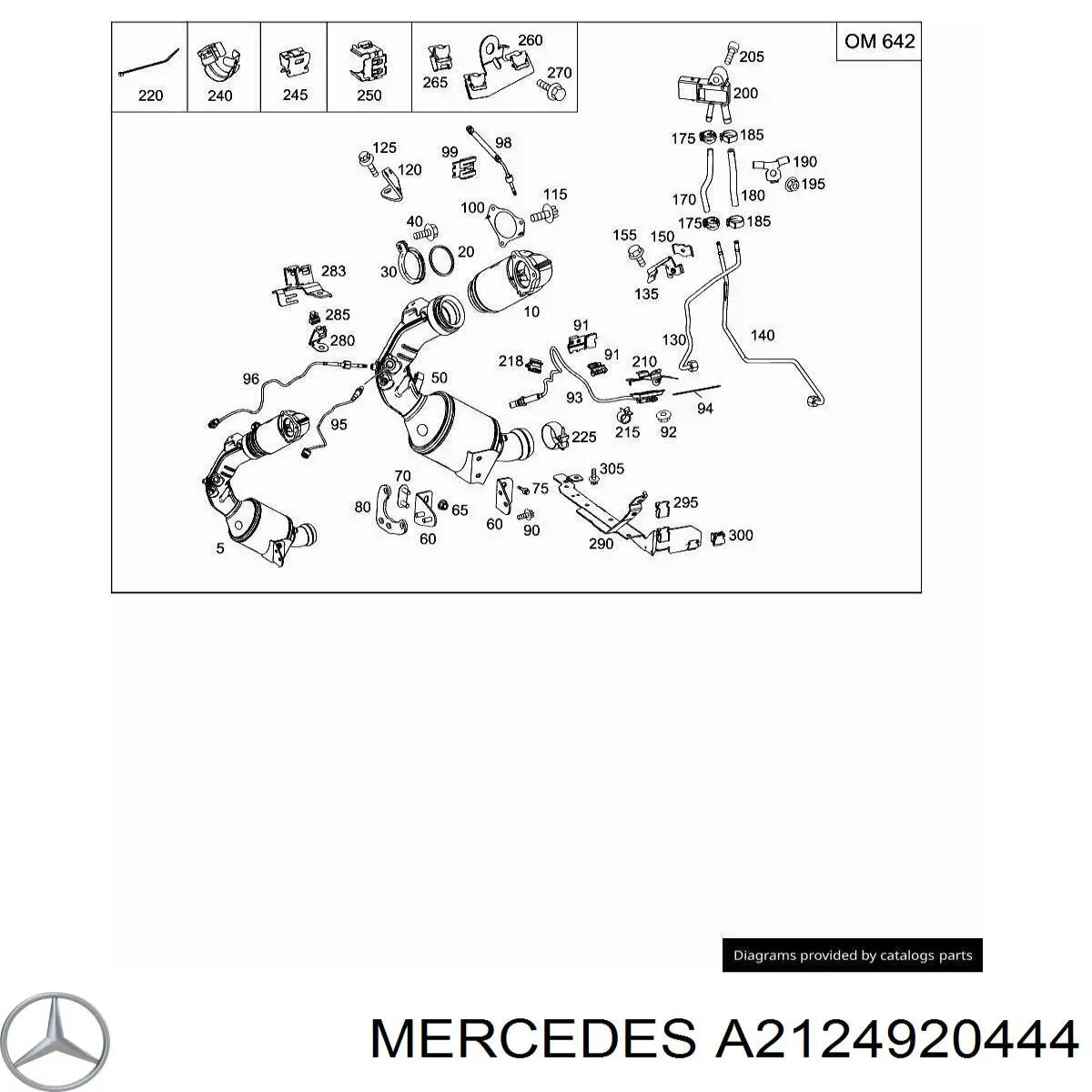 A2124920144 Mercedes soporte escape