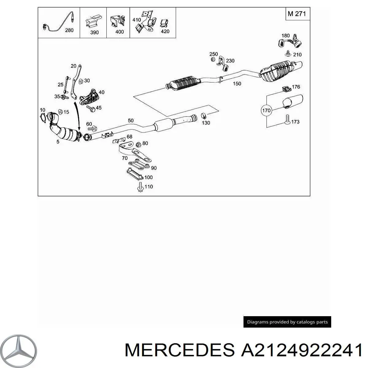 Silenciador trasero Mercedes A2124922241 precio, desde 48,70 EUR