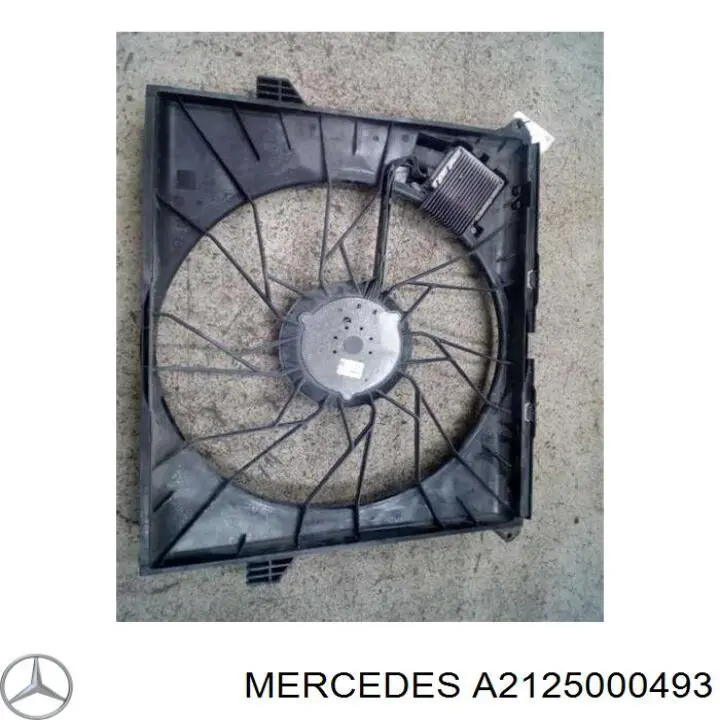 A2125000493 Mercedes difusor de radiador, ventilador de refrigeración, condensador del aire acondicionado, completo con motor y rodete