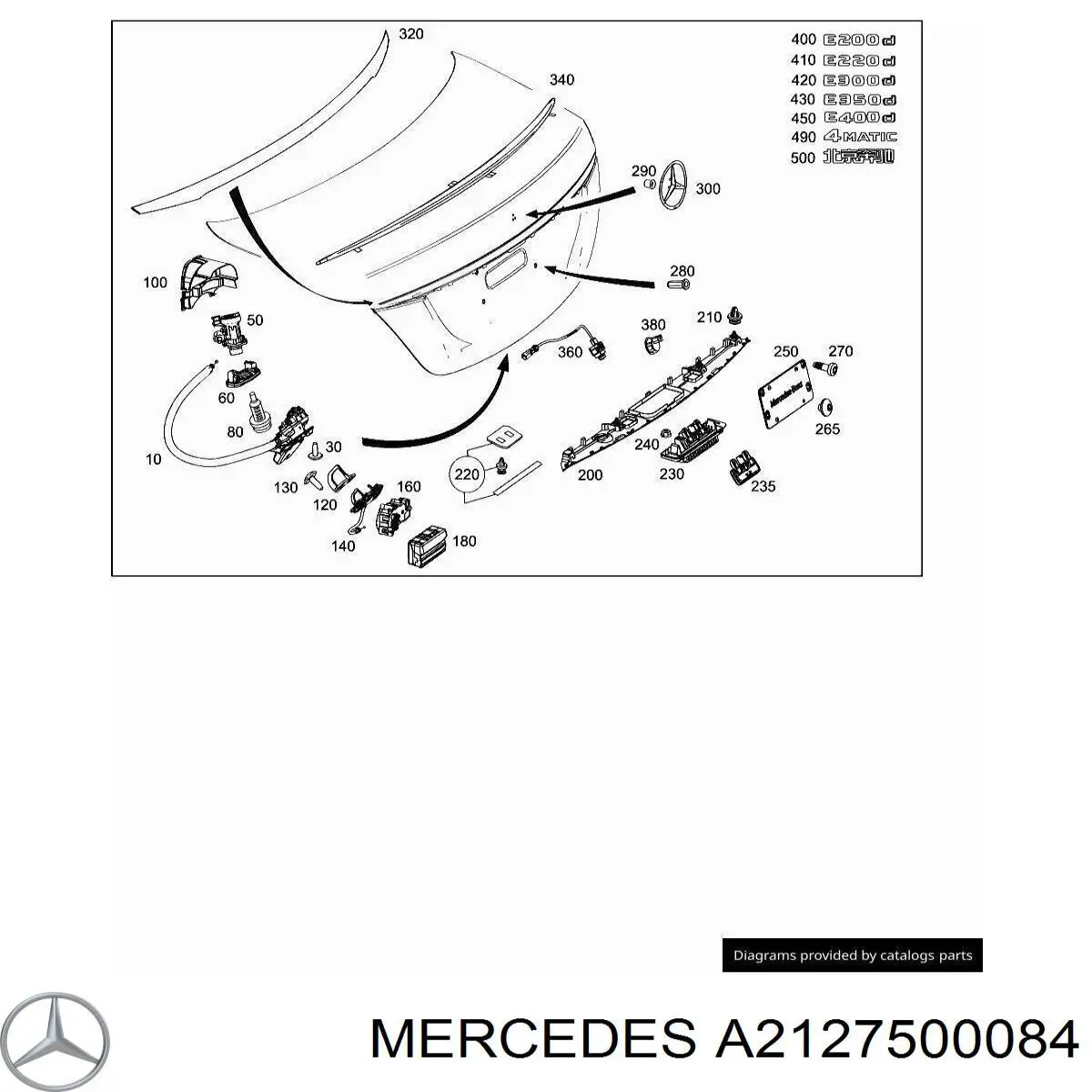 Cerradura de portón trasero Mercedes A2127500084 precio, desde 298,62 EUR